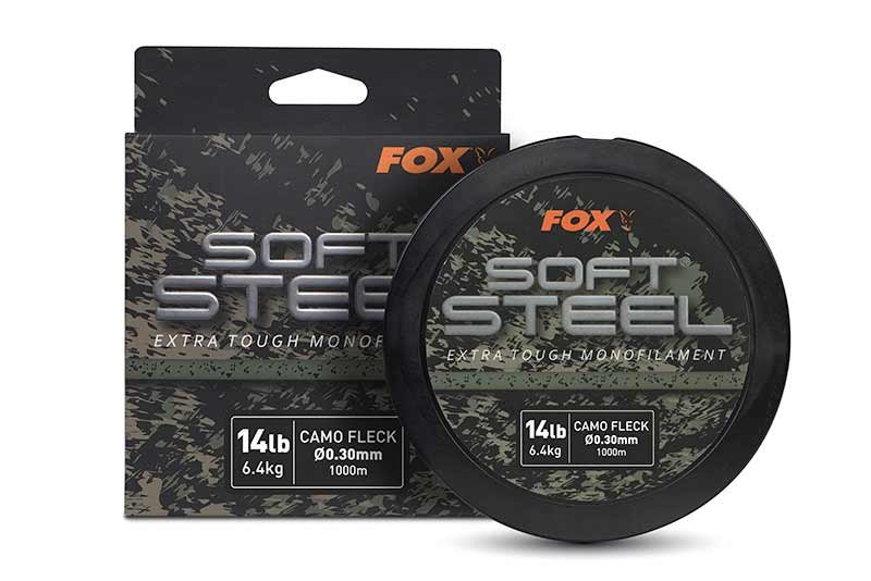 cml199_fox_soft_steel_camo_fleck_mono_14lb_spool_and_box